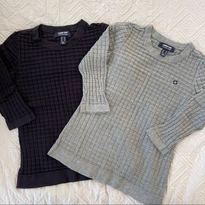 2 Lands End Chase Bank sweaters. Gray and navy blue. Size XS